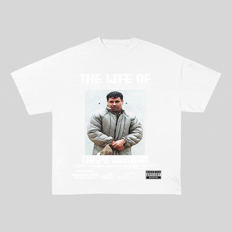 RDMCLOTHINGART tapestry hoodie CHAPO GUZMAN HEAVY WEIGHT COTTON TEE-8819