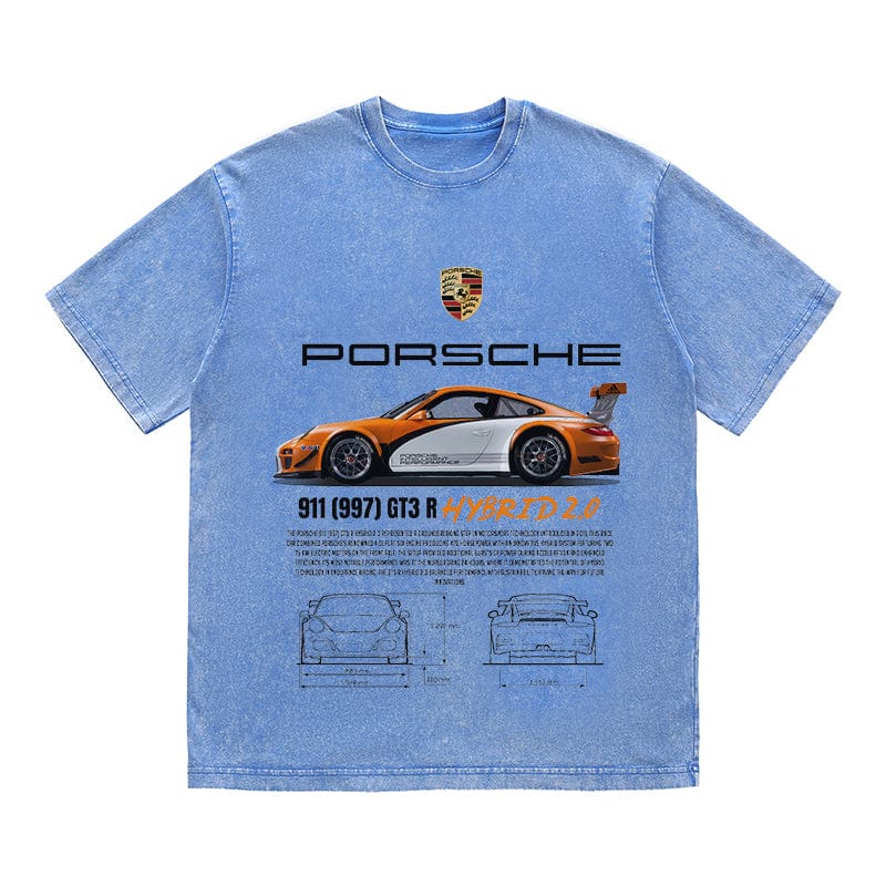RDMCLOTHINGART tapestry hoodie 911 997 GT3 HYBRID 2.0 HEAVY COTTON TEES-9387