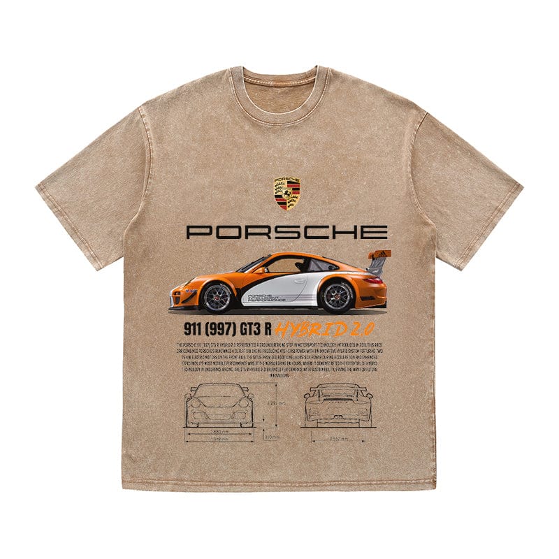 RDMCLOTHINGART tapestry hoodie 911 997 GT3 HYBRID 2.0 HEAVY COTTON TEES-9387