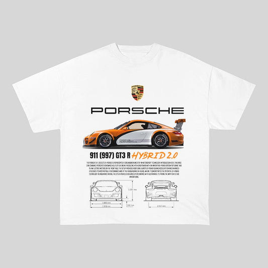 RDMCLOTHINGART tapestry hoodie 911 997 GT3 HYBRID 2.0 HEAVY COTTON TEES-9387