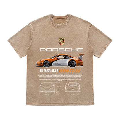 RDMCLOTHINGART tapestry hoodie 911 997 GT3 HYBRID 2.0 HEAVY COTTON TEES-9388