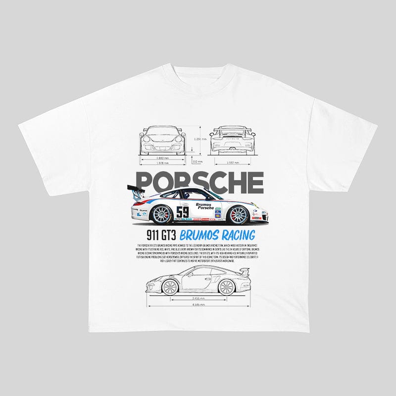 RDMCLOTHINGART tapestry hoodie 911 GT3 BRUMOS RACING HEAVY COTTON TEES-9389