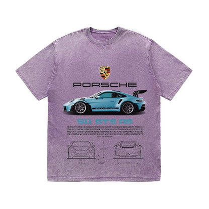 RDMCLOTHINGART tapestry hoodie 911 GT3 RS AZUL HEAVY COTTON TEES-9383