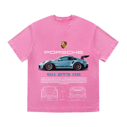 RDMCLOTHINGART tapestry hoodie 911 GT3 RS AZUL HEAVY COTTON TEES-9384