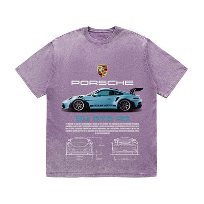 RDMCLOTHINGART tapestry hoodie 911 GT3 RS AZUL HEAVY COTTON TEES-9384