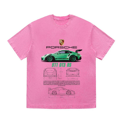 RDMCLOTHINGART tapestry hoodie 911 GT3 RS VERDE HEAVY COTTON TEES-9385