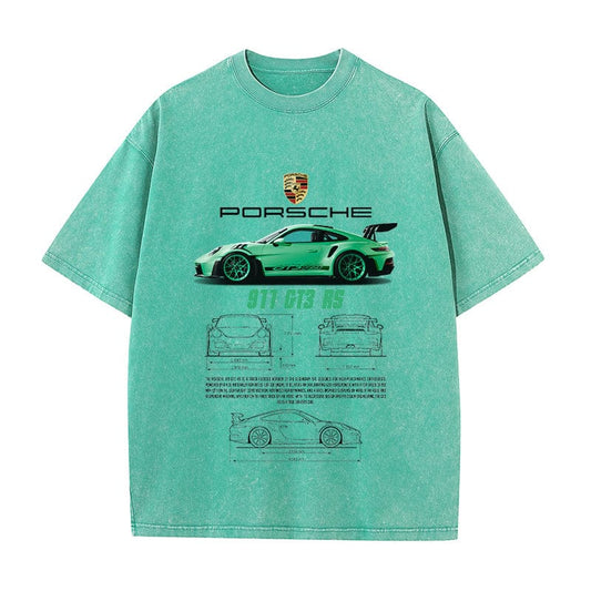 RDMCLOTHINGART tapestry hoodie 911 GT3 RS VERDE HEAVY COTTON TEES-9385