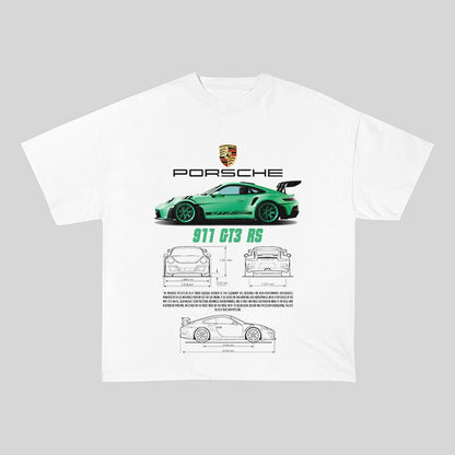 RDMCLOTHINGART tapestry hoodie 911 GT3 RS VERDE HEAVY COTTON TEES-9385