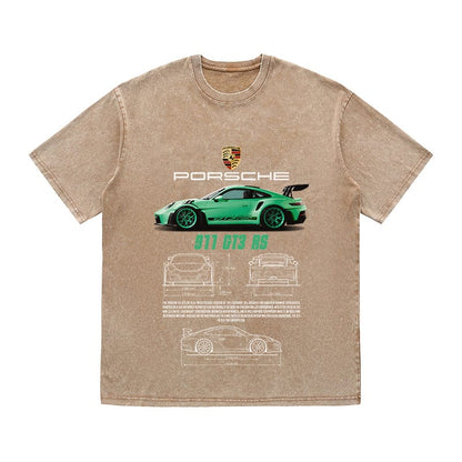 RDMCLOTHINGART tapestry hoodie 911 GT3 RS VERDE HEAVY COTTON TEES-9386