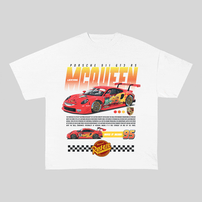 RDMCLOTHINGART tapestry hoodie 911 MCQUEEN HEAVY WEIGHT COTTON TEE-8838