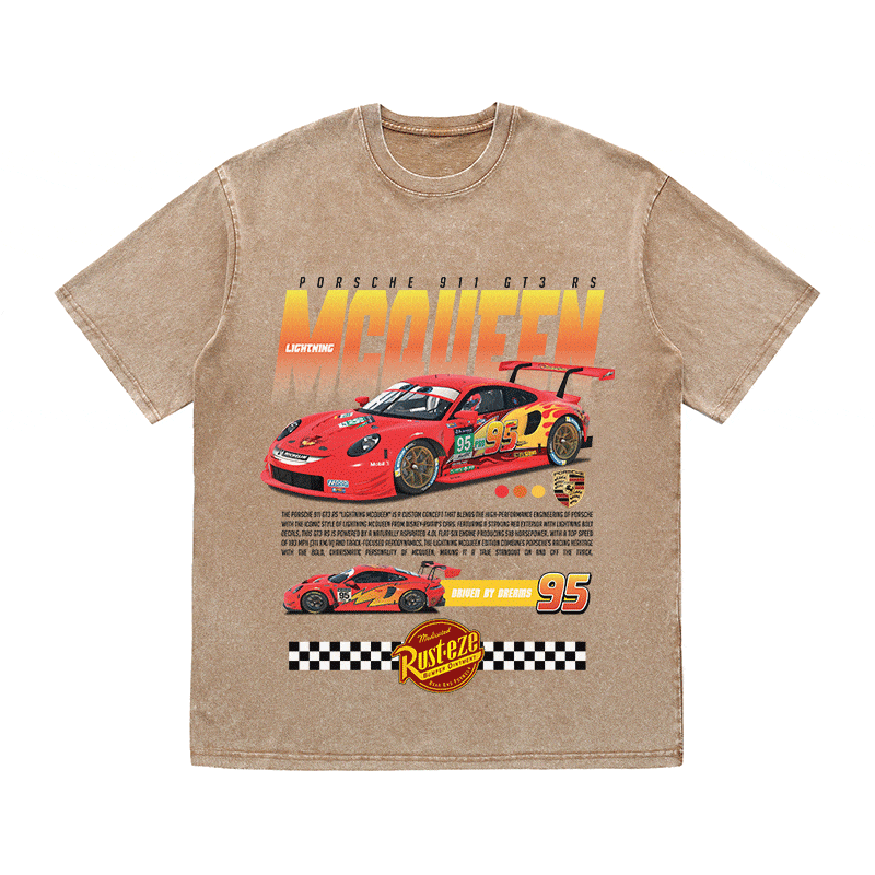 RDMCLOTHINGART tapestry hoodie 911 MCQUEEN HEAVY WEIGHT COTTON TEE-8838