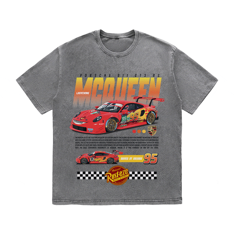 RDMCLOTHINGART tapestry hoodie 911 MCQUEEN HEAVY WEIGHT COTTON TEE-8838