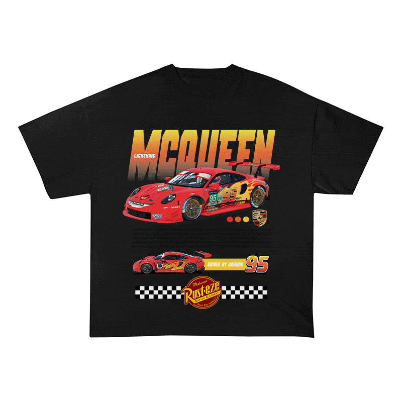 RDMCLOTHINGART tapestry hoodie 911 MCQUEEN HEAVY WEIGHT COTTON TEE-8838