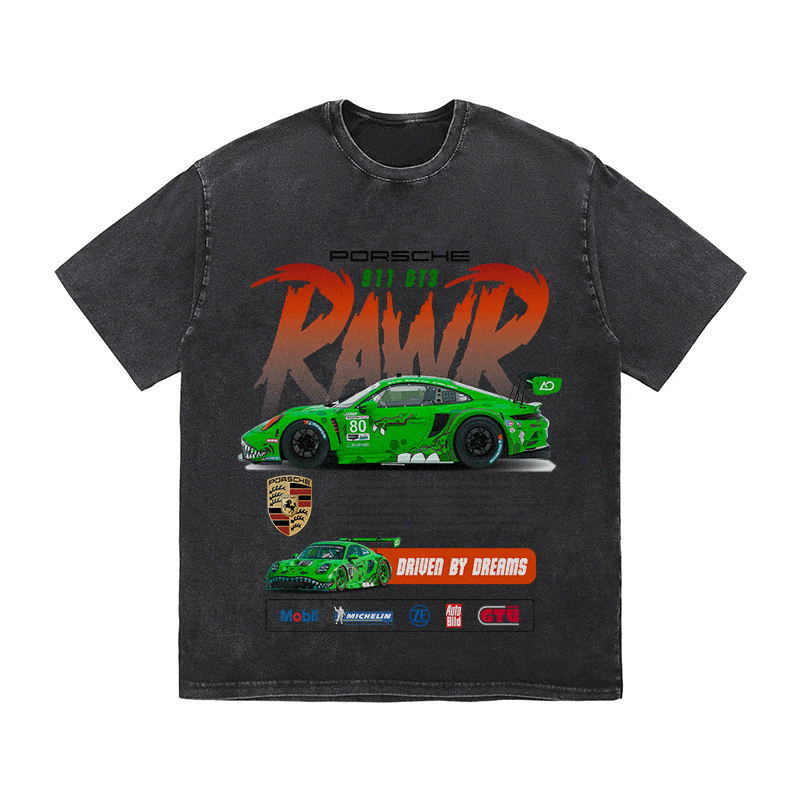 RDMCLOTHINGART tapestry hoodie 911 RAWR 2 HEAVY WEIGHT COTTON TEE-8839