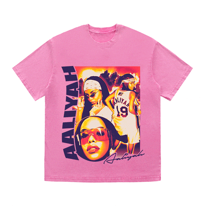 RDMCLOTHINGART tapestry hoodie AALIYAH HEAVY WEIGHT COTTON TEE-9029