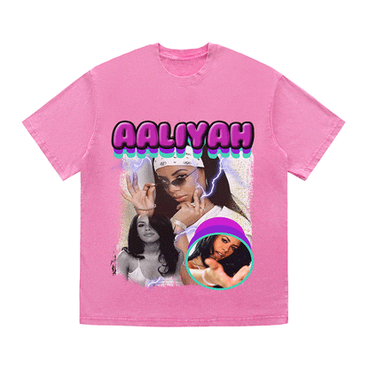 RDMCLOTHINGART tapestry hoodie AALIYAH HEAVY WEIGHT COTTON TEE-9113