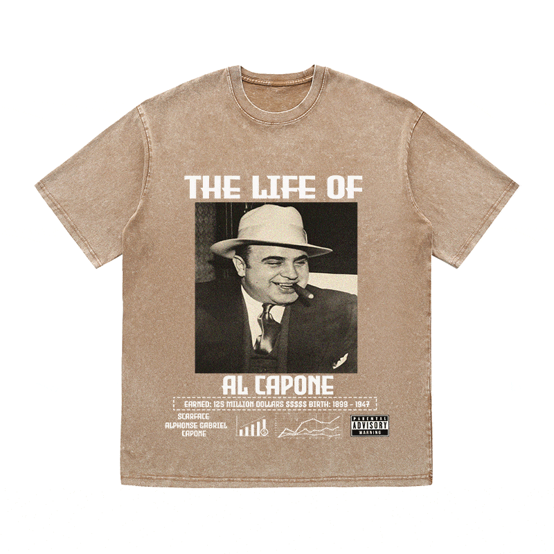 RDMCLOTHINGART tapestry hoodie AL CAPONE HEAVY WEIGHT COTTON TEE-8818