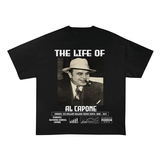 RDMCLOTHINGART tapestry hoodie AL CAPONE HEAVY WEIGHT COTTON TEE-8818