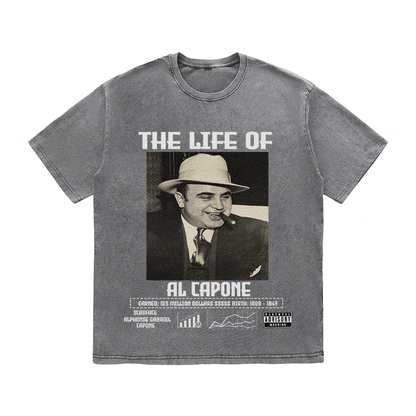RDMCLOTHINGART tapestry hoodie AL CAPONE HEAVY WEIGHT COTTON TEE-8818