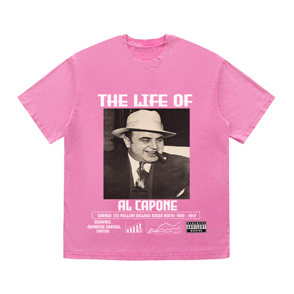 RDMCLOTHINGART tapestry hoodie AL CAPONE HEAVY WEIGHT COTTON TEE-8818