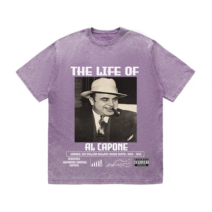 RDMCLOTHINGART tapestry hoodie AL CAPONE HEAVY WEIGHT COTTON TEE-8818