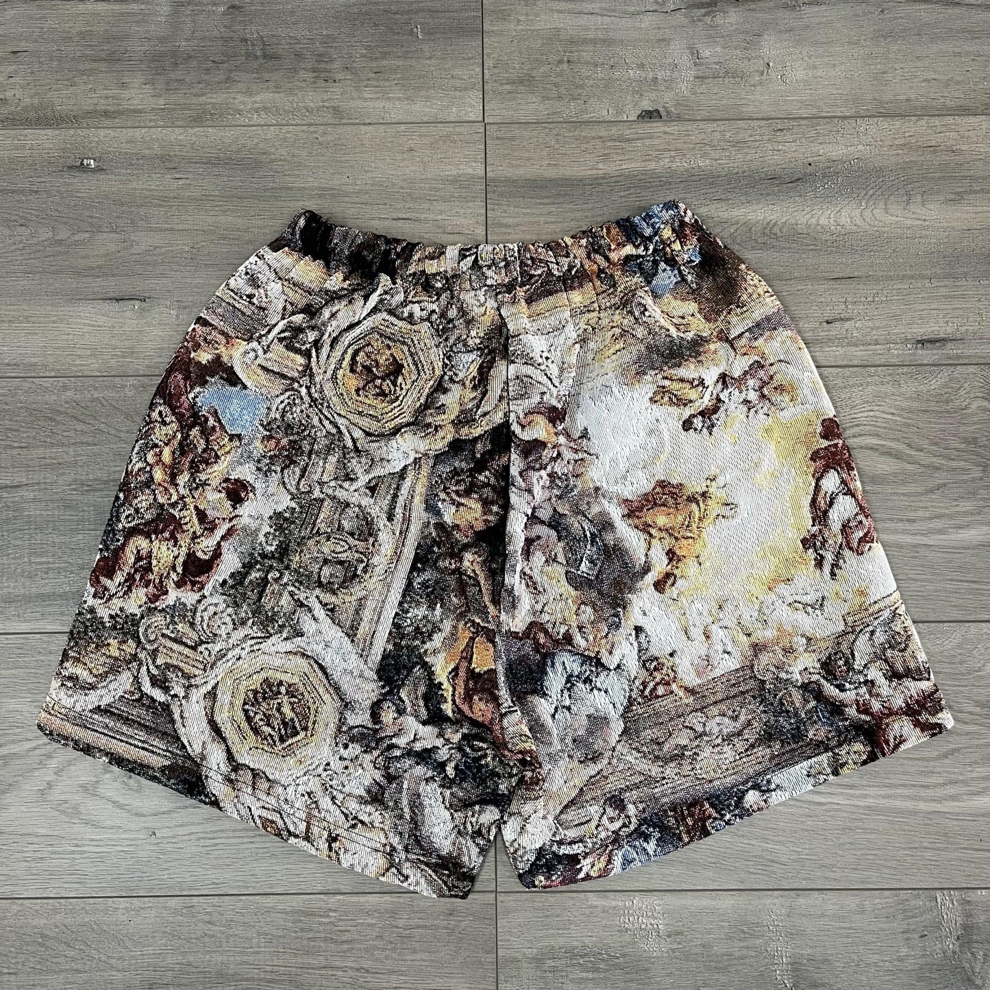 ANGELS TAPESTRY SHORTS - RDMCLOTHINGART