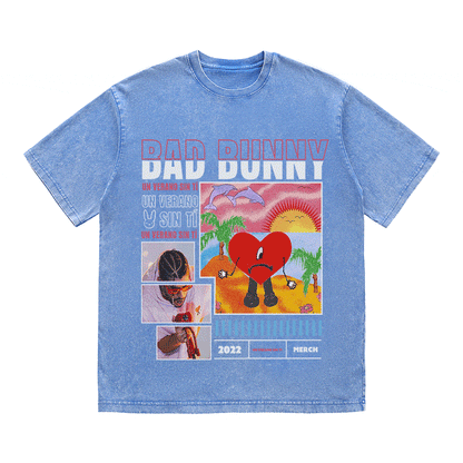 RDMCLOTHINGART tapestry hoodie BAD BUNNY HEAVY WEIGHT COTTON TEE-8989