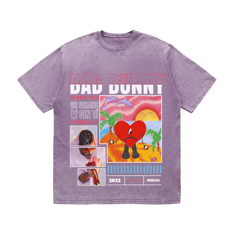 RDMCLOTHINGART tapestry hoodie BAD BUNNY HEAVY WEIGHT COTTON TEE-8989