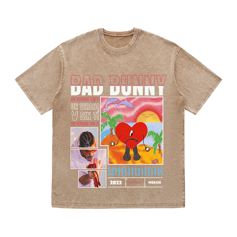 RDMCLOTHINGART tapestry hoodie BAD BUNNY HEAVY WEIGHT COTTON TEE-8989