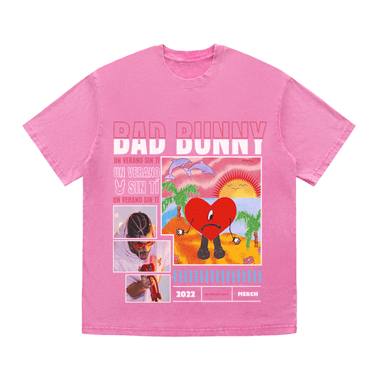 RDMCLOTHINGART tapestry hoodie BAD BUNNY HEAVY WEIGHT COTTON TEE-8989