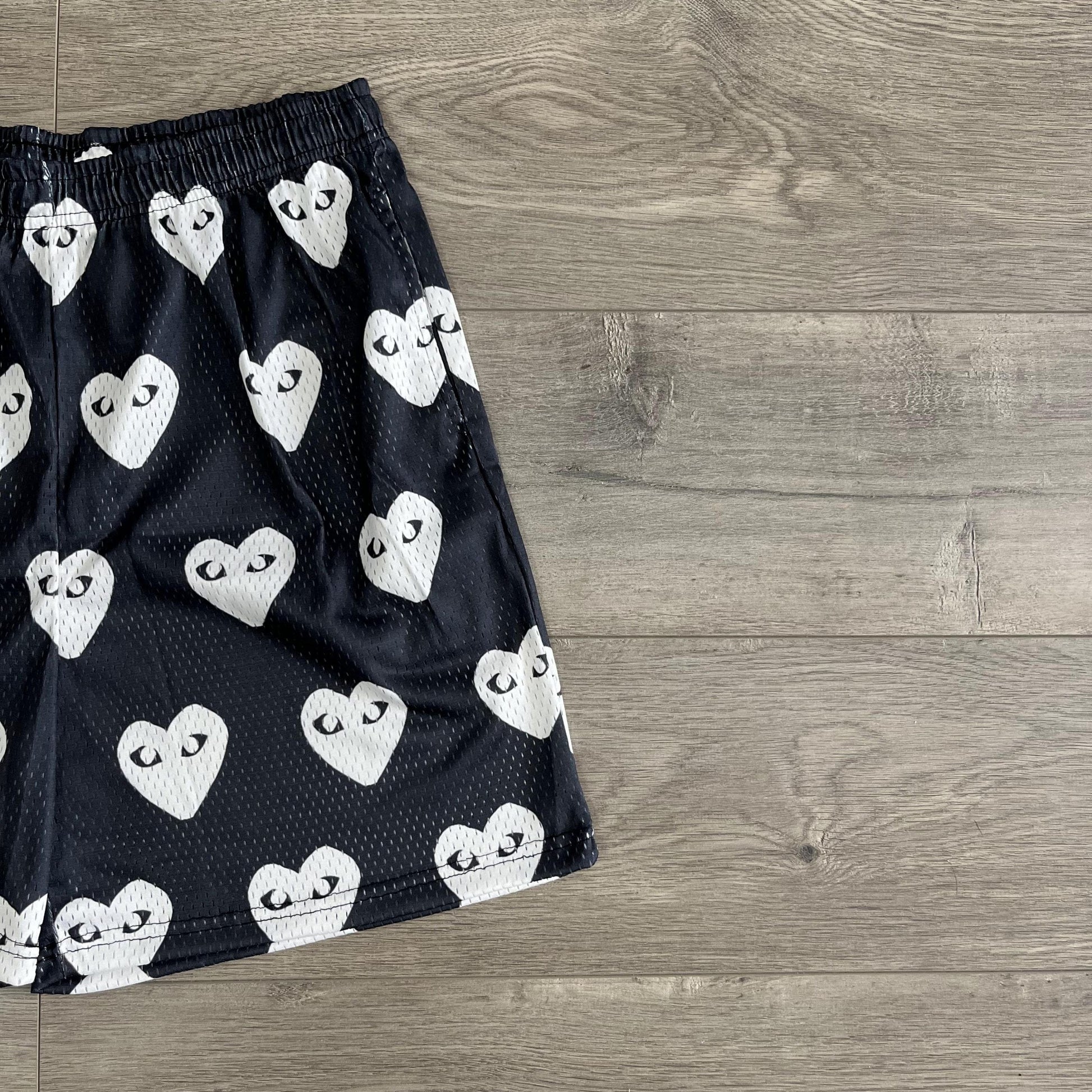 BLACK CDG MESH SHORTS-8732 - RDMCLOTHINGART