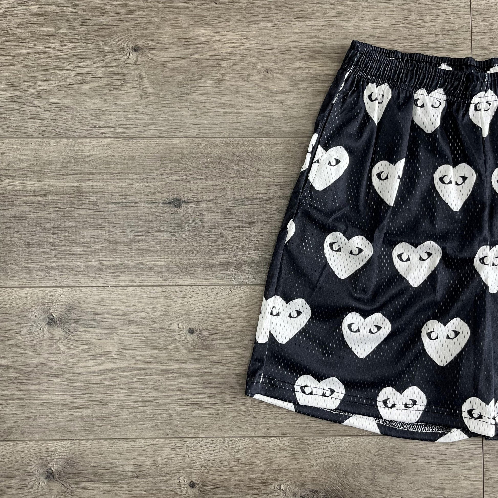 BLACK CDG MESH SHORTS-8732 - RDMCLOTHINGART