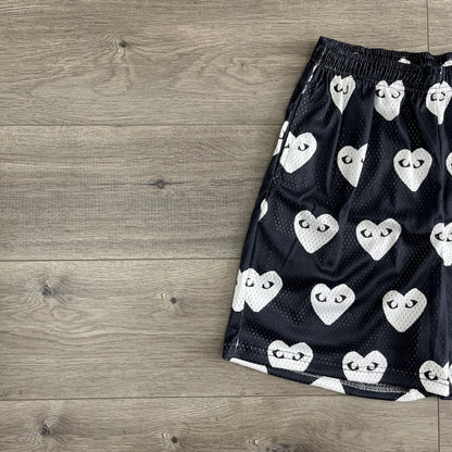BLACK CDG MESH SHORTS-8732 - RDMCLOTHINGART