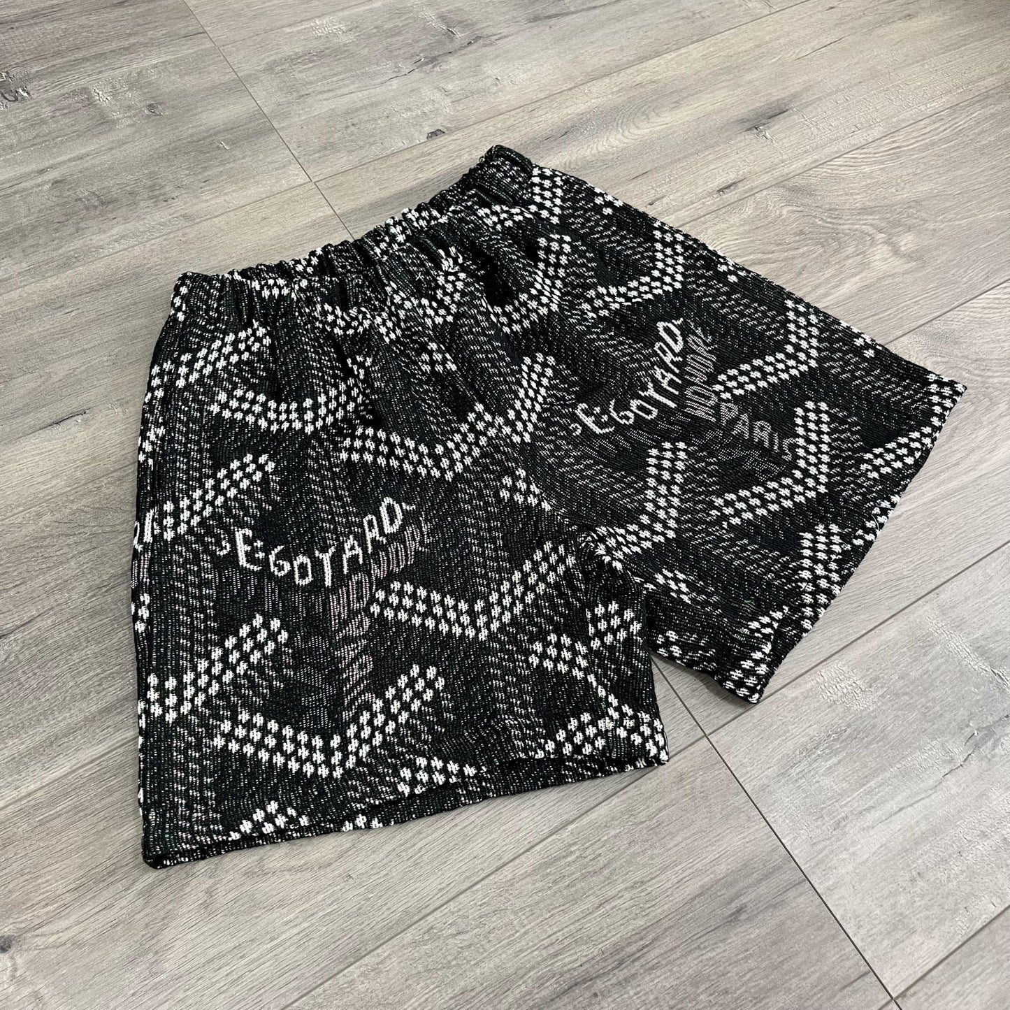 BLACK GY TAPESTRY SHORTS - RDMCLOTHINGART