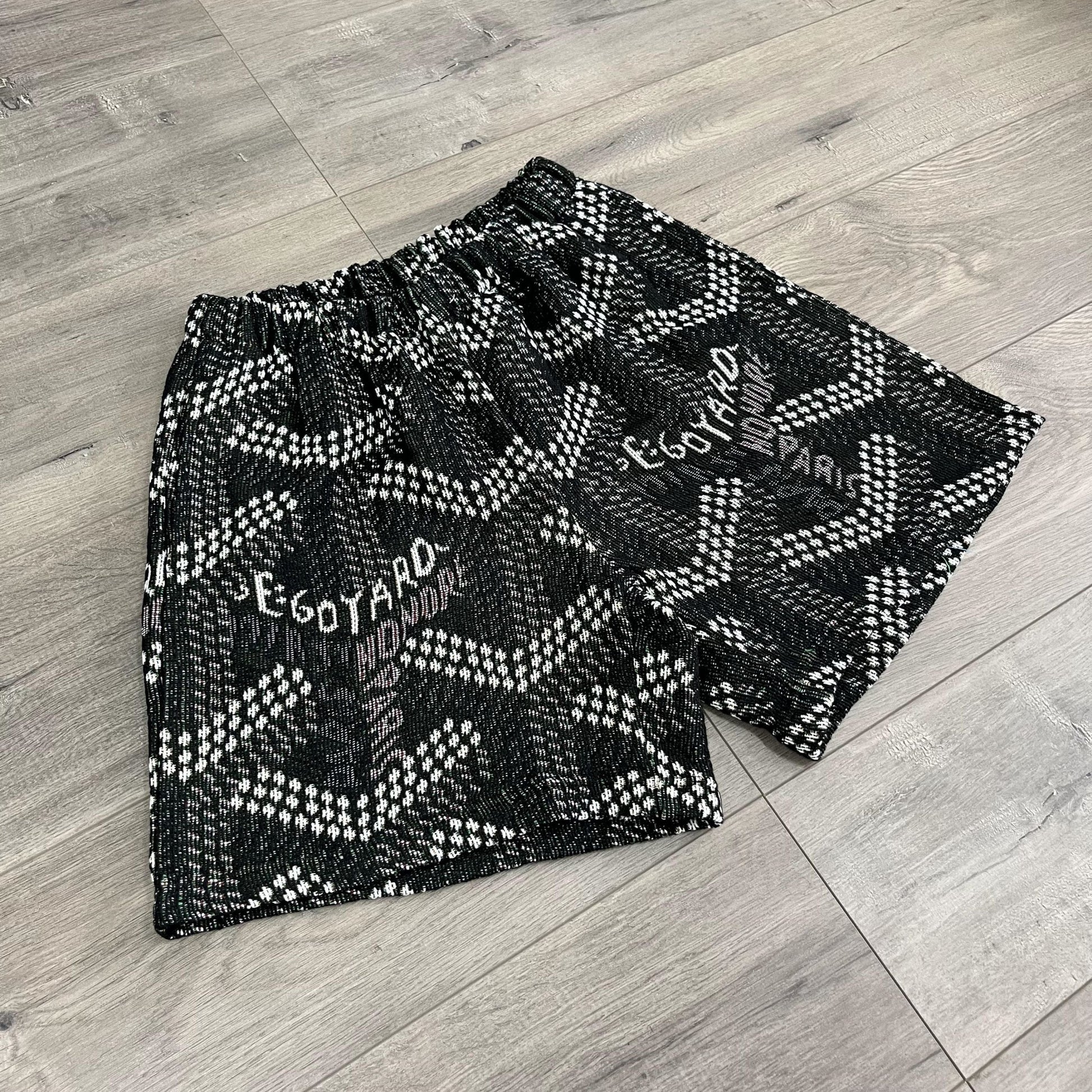 BLACK GY TAPESTRY SHORTS - RDMCLOTHINGART