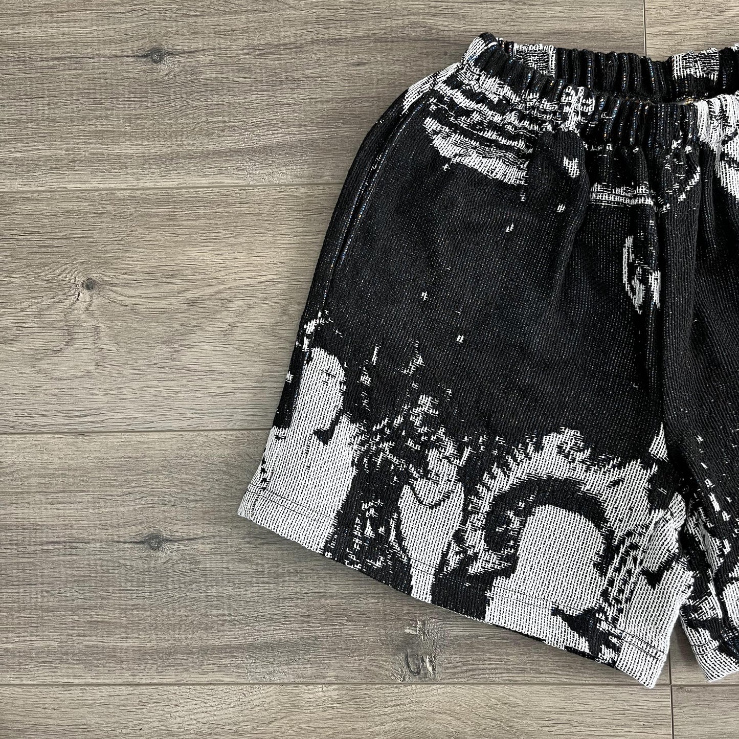 BLACK HIP TAPESTRY SHORT - RDMCLOTHINGART