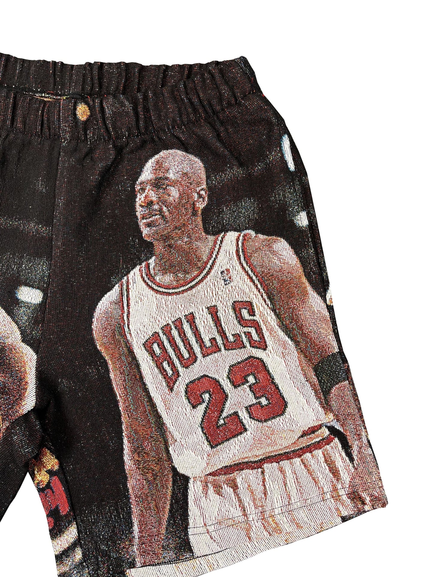 BLACK MJ TAPESTRY SHORTS - RDMCLOTHINGART