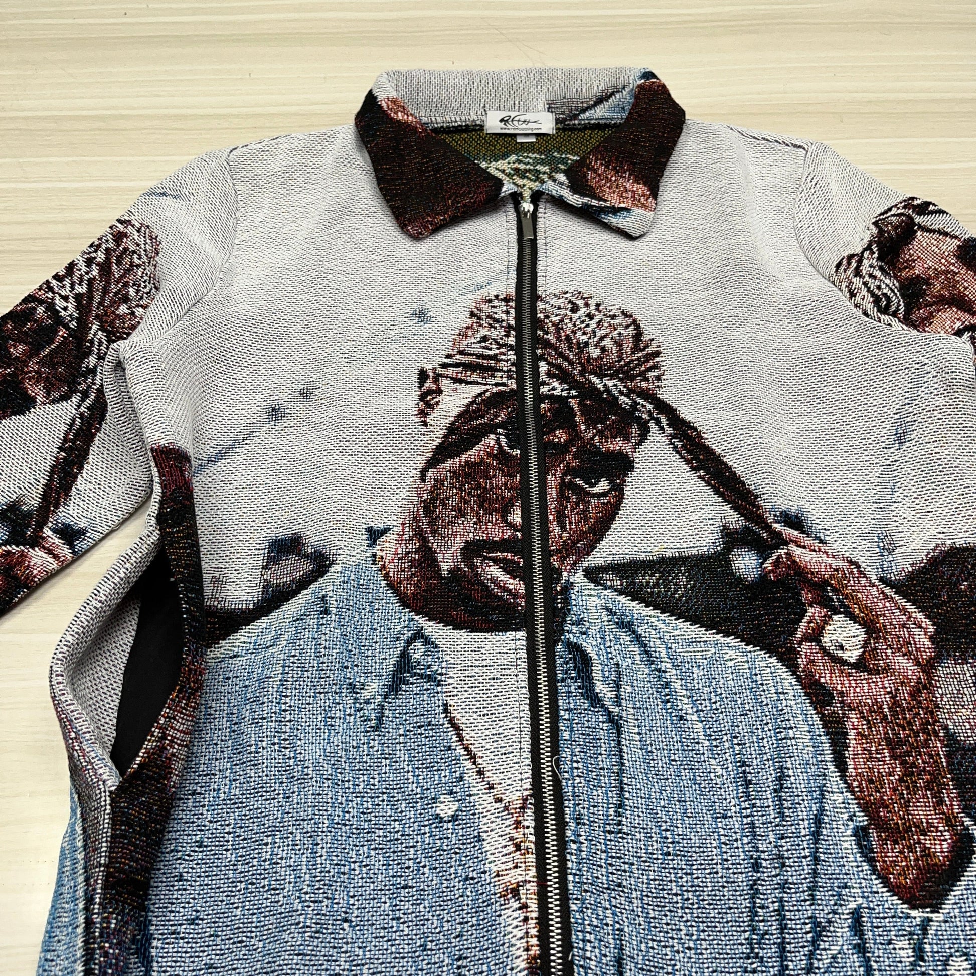 BLUE 2PAC TAPESTRY JACKET - RDMCLOTHINGART