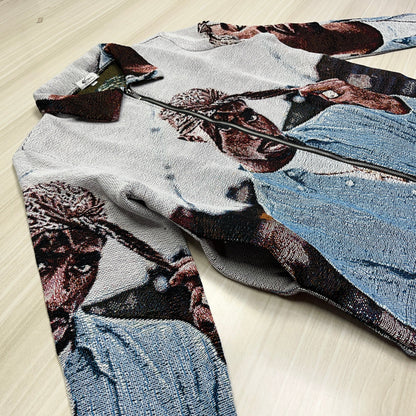 BLUE 2PAC TAPESTRY JACKET - RDMCLOTHINGART