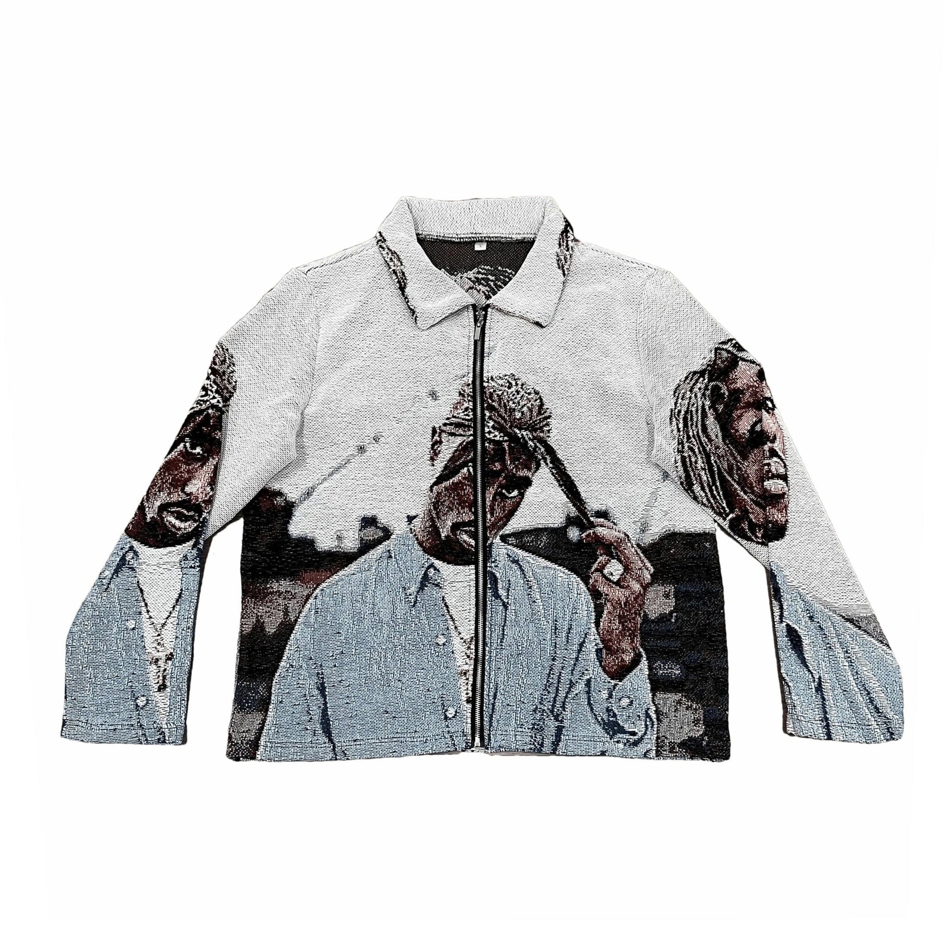 BLUE 2PAC TAPESTRY JACKET - RDMCLOTHINGART