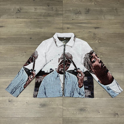 BLUE 2PAC TAPESTRY JACKET - RDMCLOTHINGART