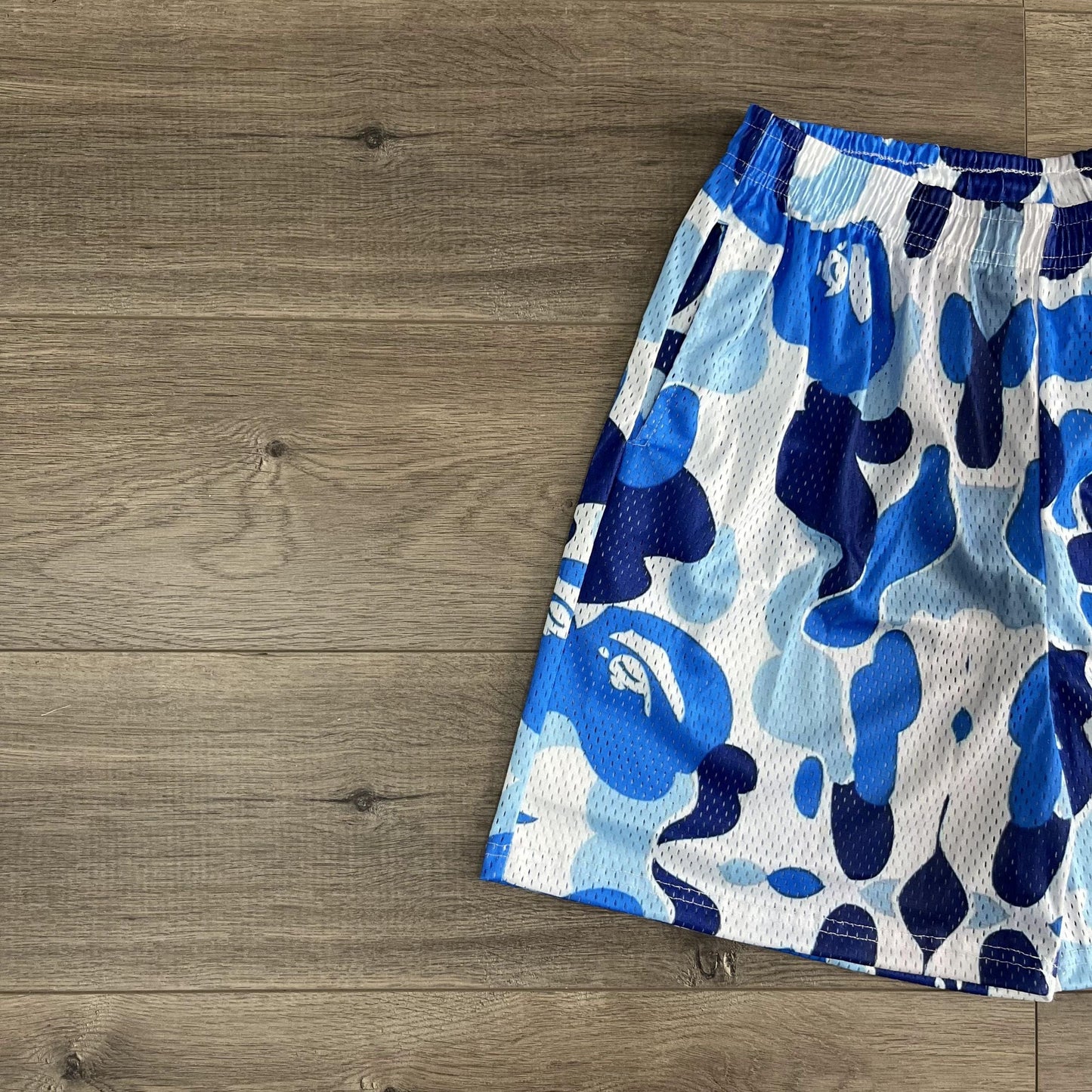 BLUE CAMO MESH SHORTS-8705 - RDMCLOTHINGART