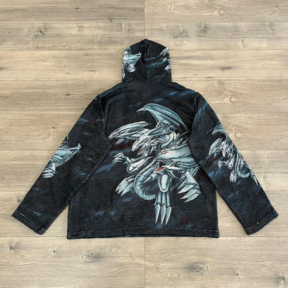 BLUE EYES WHITE DRAGON TAPESTRY HOODIE - RDMCLOTHINGART