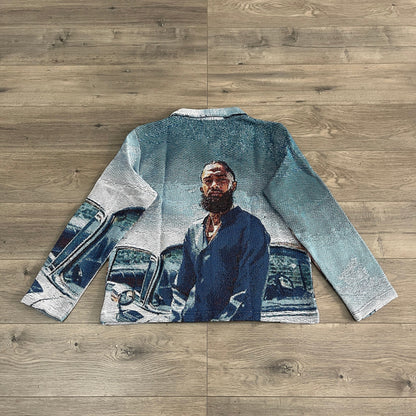 RDMCLOTHINGART tapestry hoodie BLUE NIP TAPESTRY JACKET