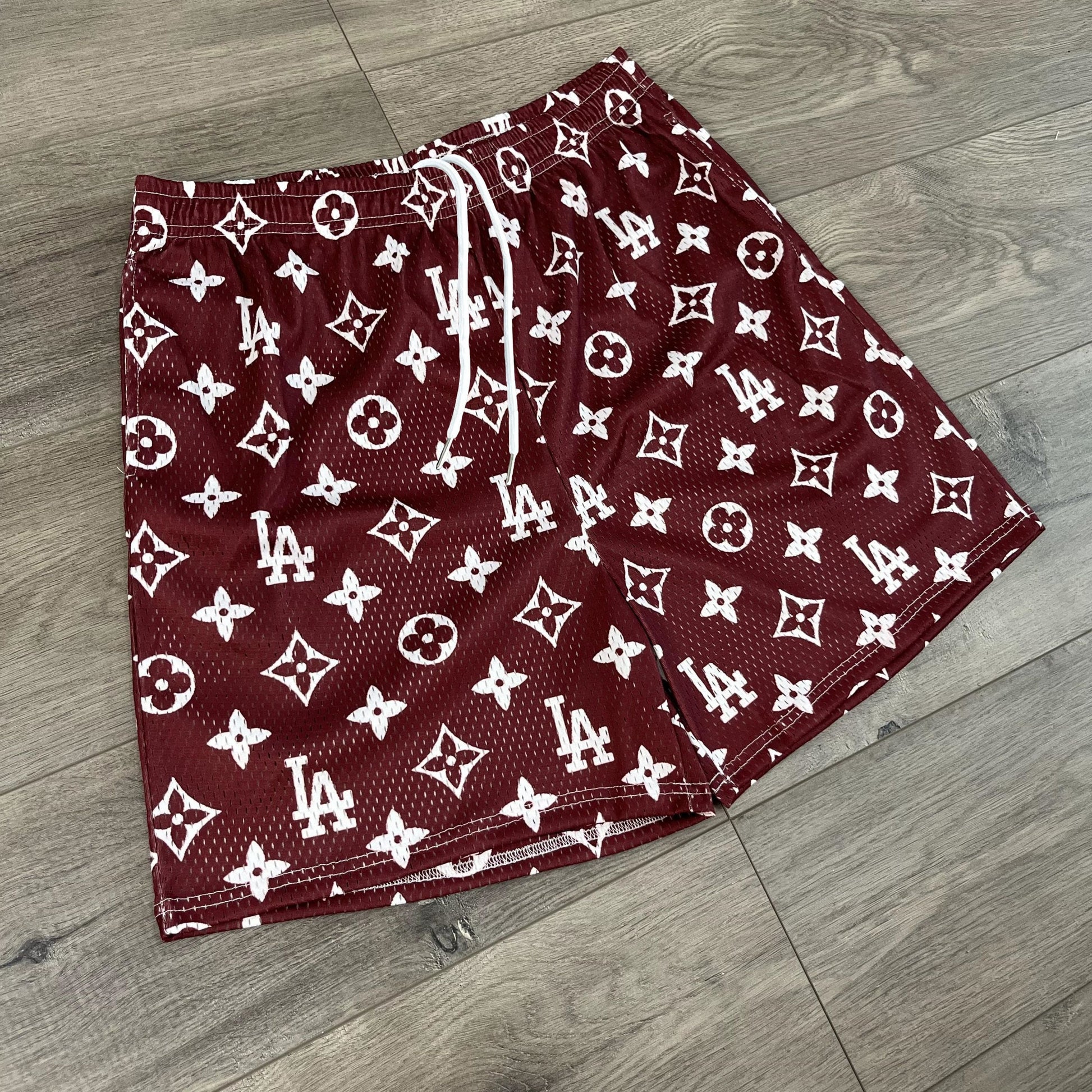 BROWN LA MESH SHORTS-8666 - RDMCLOTHINGART