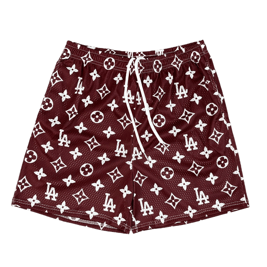 BROWN LA MESH SHORTS-8666 - RDMCLOTHINGART