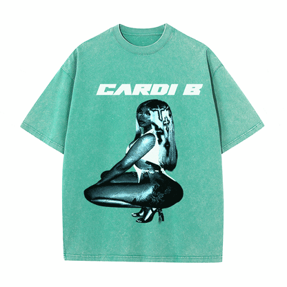 RDMCLOTHINGART tapestry hoodie CARDI B HEAVY WEIGHT COTTON TEE-8875