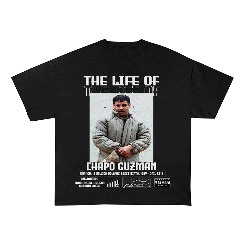 RDMCLOTHINGART tapestry hoodie CHAPO GUZMAN HEAVY WEIGHT COTTON TEE-8819