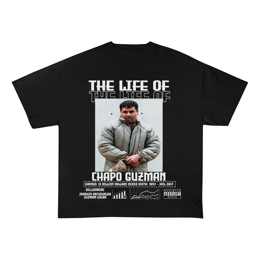 RDMCLOTHINGART tapestry hoodie CHAPO GUZMAN HEAVY WEIGHT COTTON TEE-8819