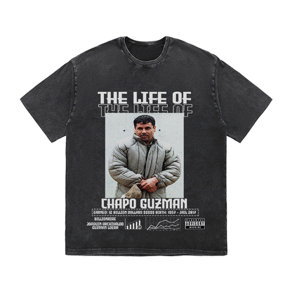 RDMCLOTHINGART tapestry hoodie CHAPO GUZMAN HEAVY WEIGHT COTTON TEE-8819